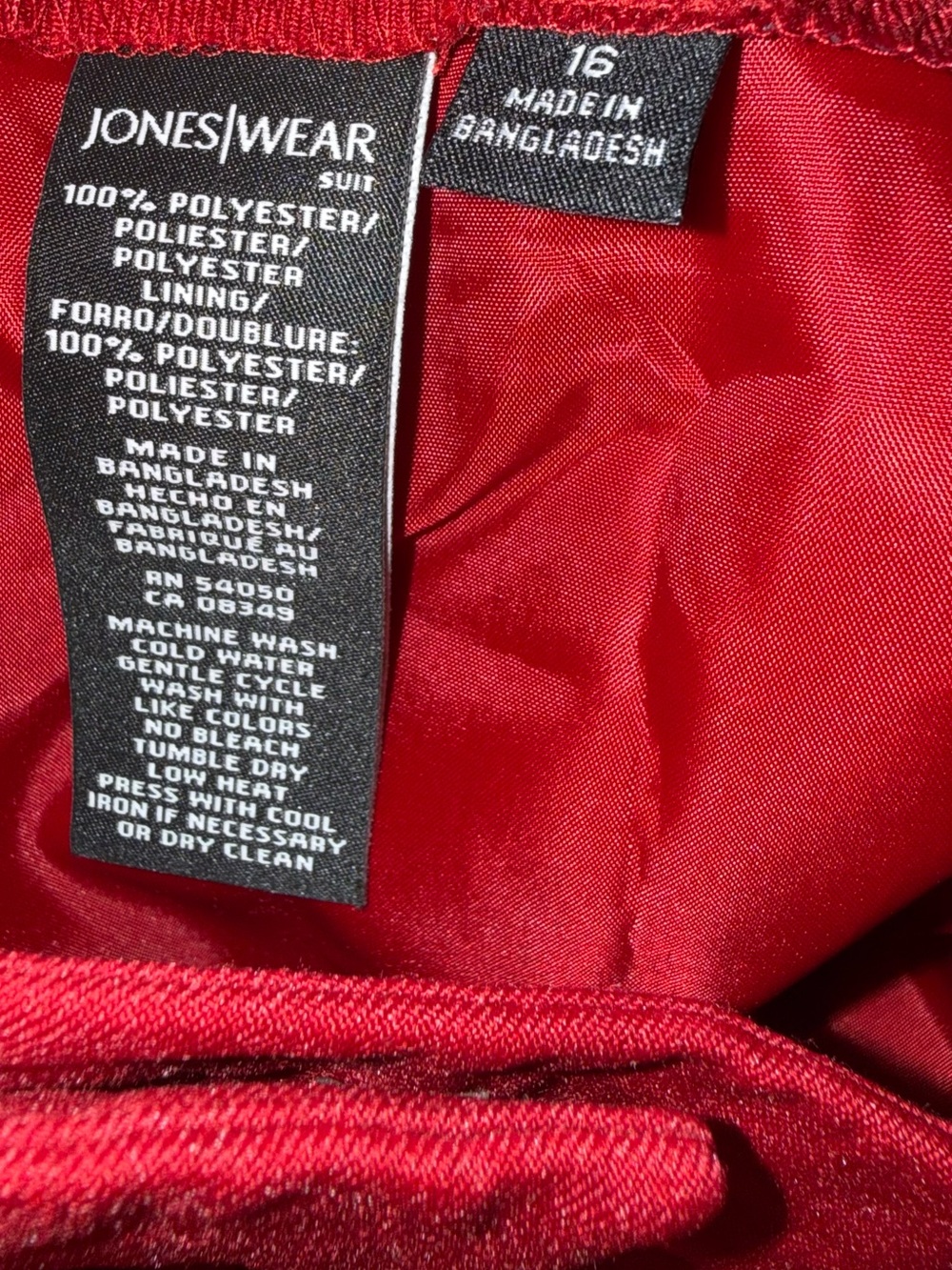 Jones Wear Red Size 16 Two Piece Pant Suit Blazer Trousers Power Dressing NWT - Picture 7 of 9